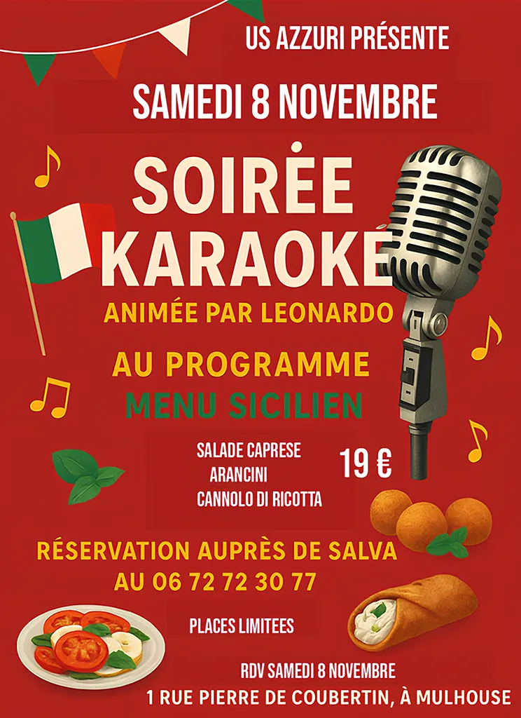 DJ Leonardo Animation anime une soirée Karaoké à l'assocaiton Us Azzuri de Mulhouse en tant que DJ Karaoké Mulhouse.
