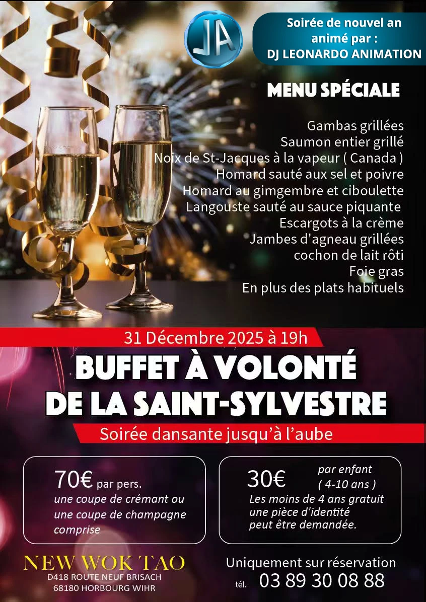 DJ Leonardo Animation anime la soirée nouvel an au restaurant chinois New Wok Tao en Alsace