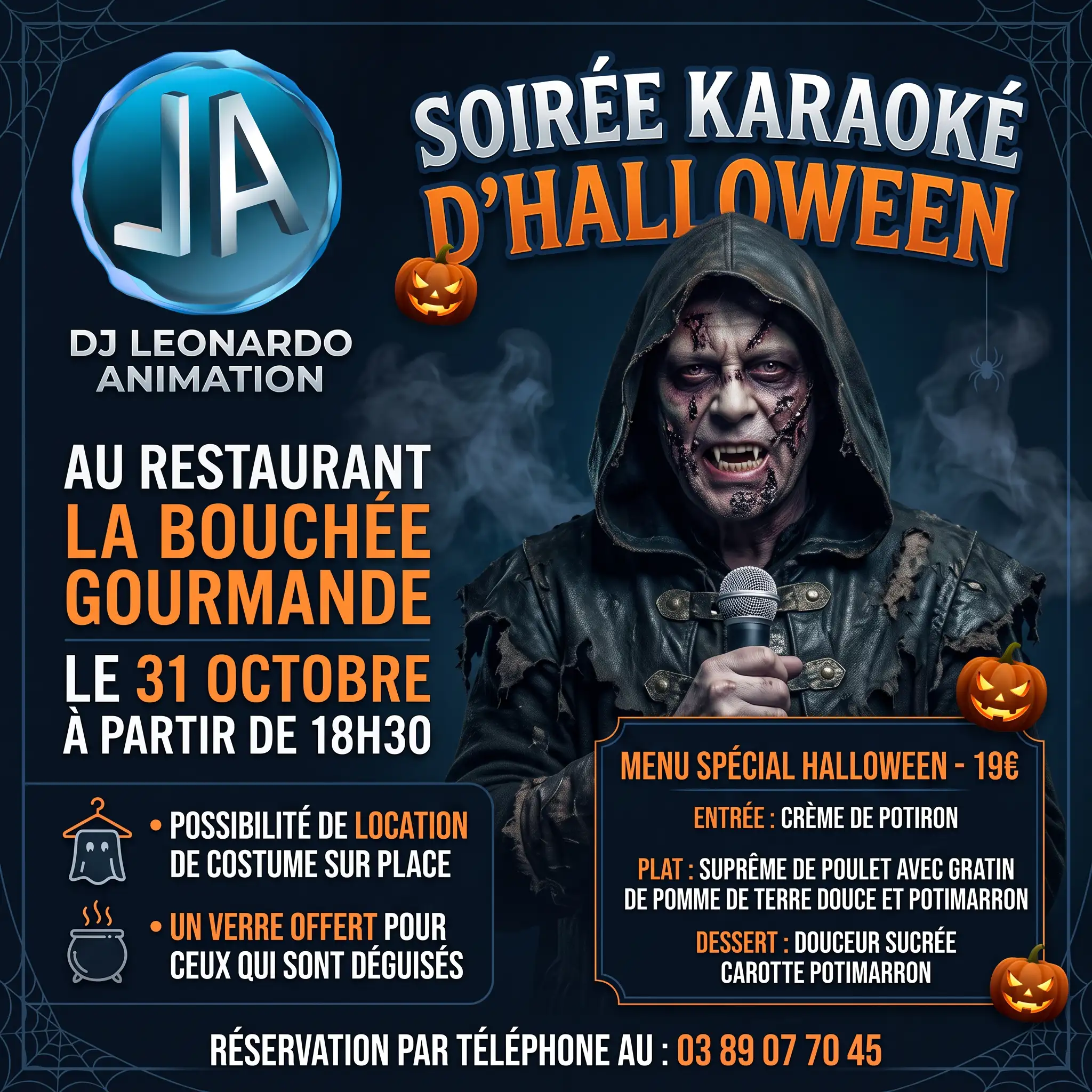 Soirée d'halloween 2026 dans le haut-rhin en Alsace animé par DJ Leonardo Animation